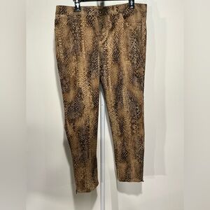 Ralph Lauren Tan Snake Print Straight Leg Pants